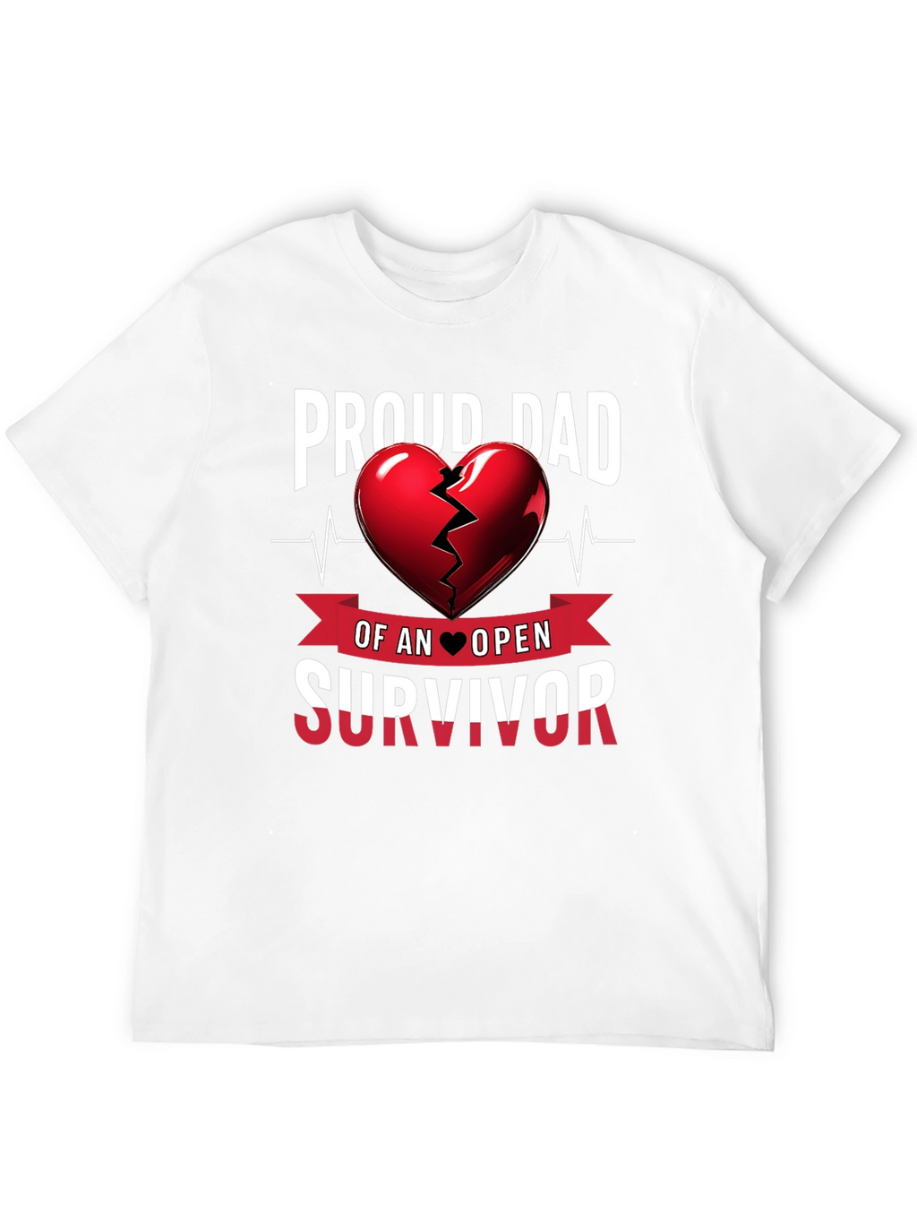Proud Dad Heart Survivor Tee