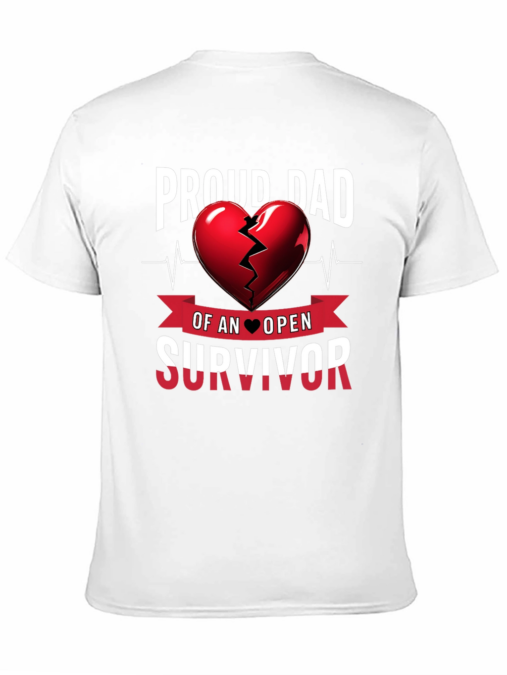 Proud Dad Heart Survivor Tee