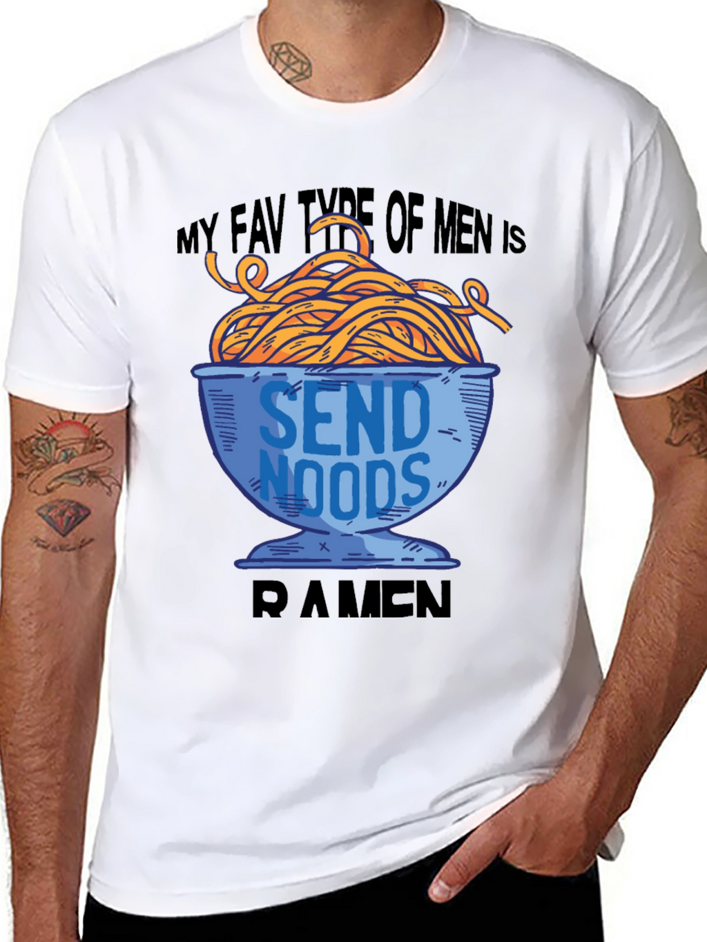 Ramen Noodle Mens T-Shirt - Send Noods Tee