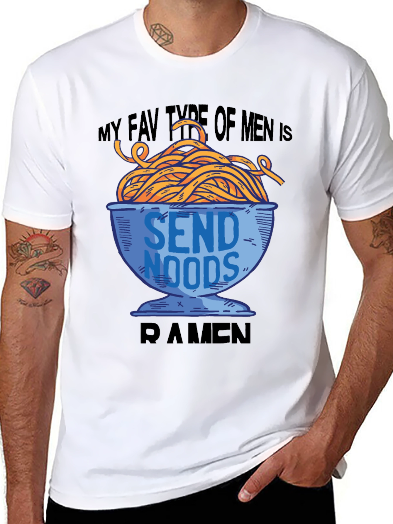 Ramen Noodle Mens T-Shirt - Send Noods Tee