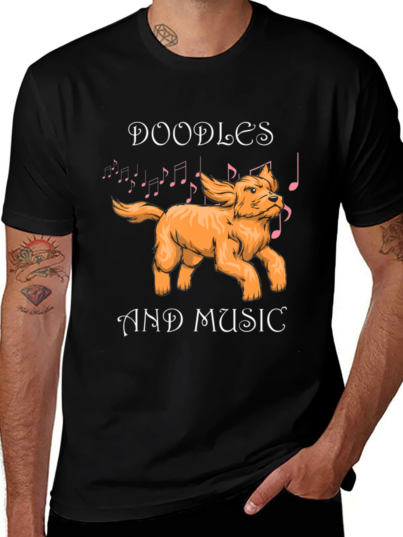 Doodles and Music Graphic T-Shirt