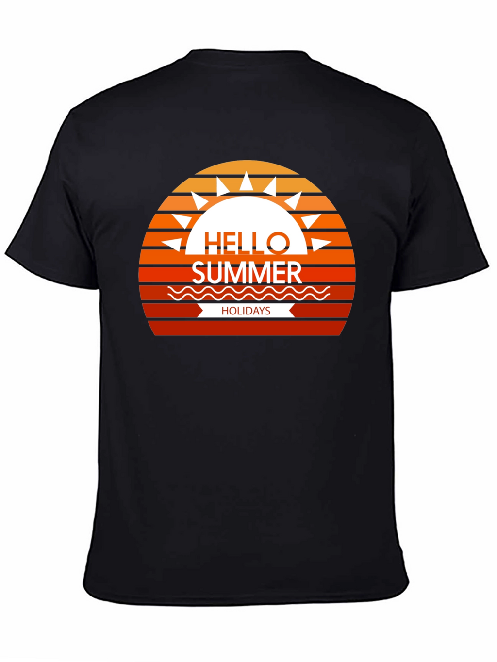 Summer Holidays Graphic Tee - Black