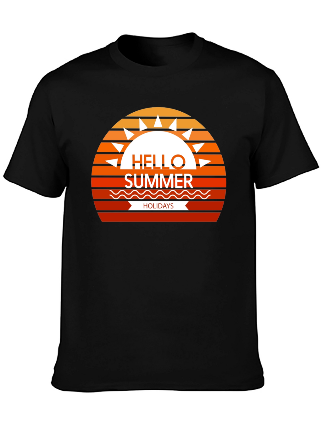 Summer Holidays Graphic Tee - Black