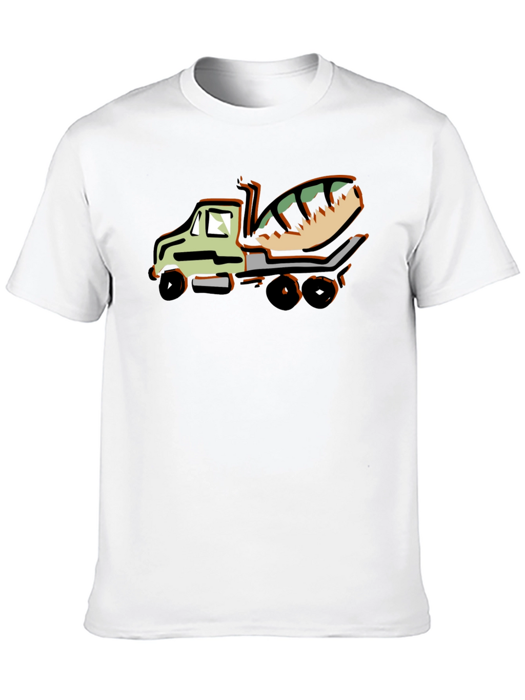Cartoon Concrete Mixer Truck Graphic T-Shirt