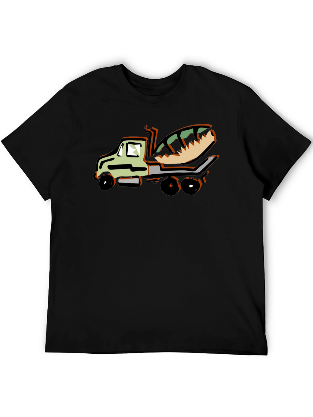 Cartoon Concrete Mixer Truck Graphic T-Shirt