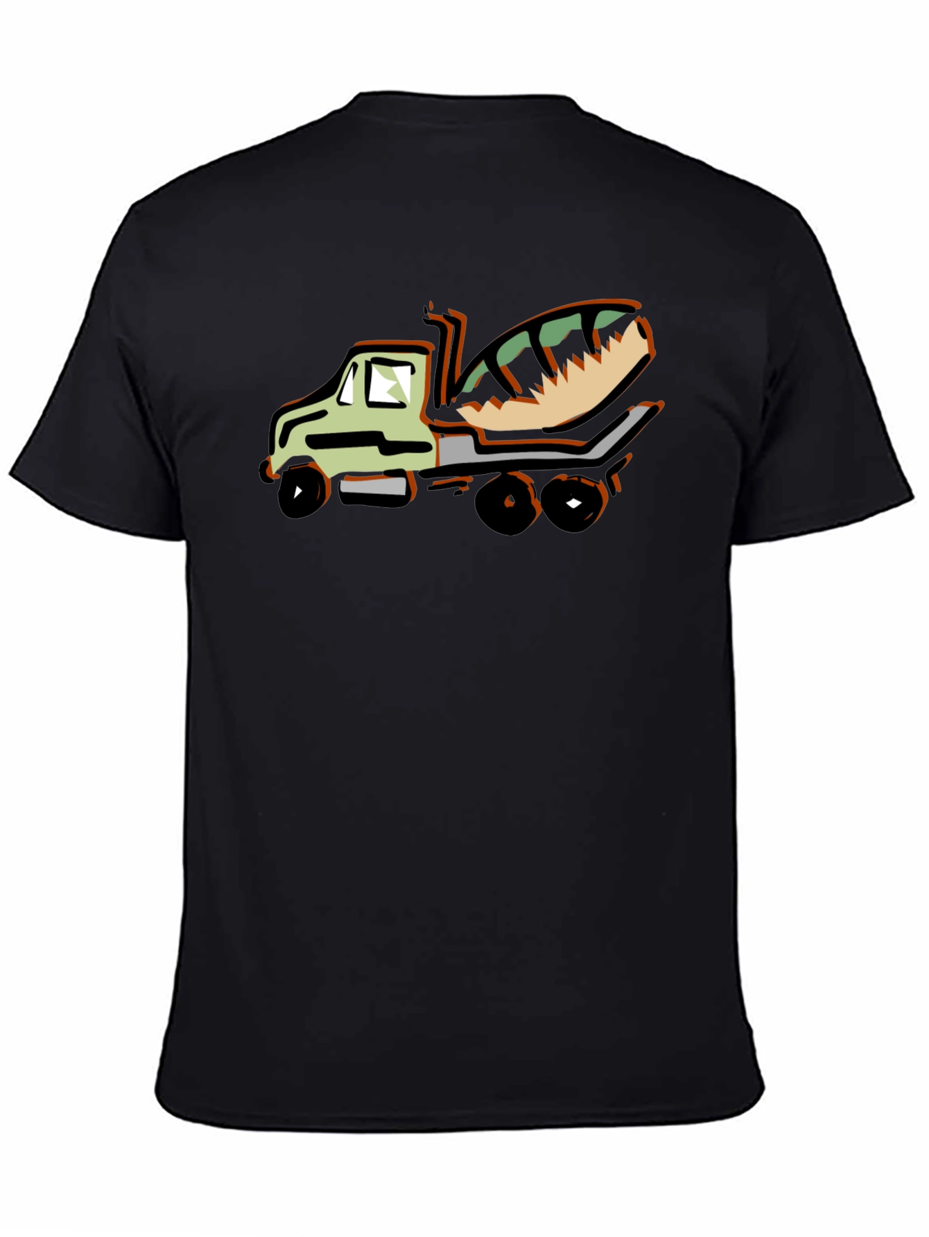 Cartoon Concrete Mixer Truck Graphic T-Shirt