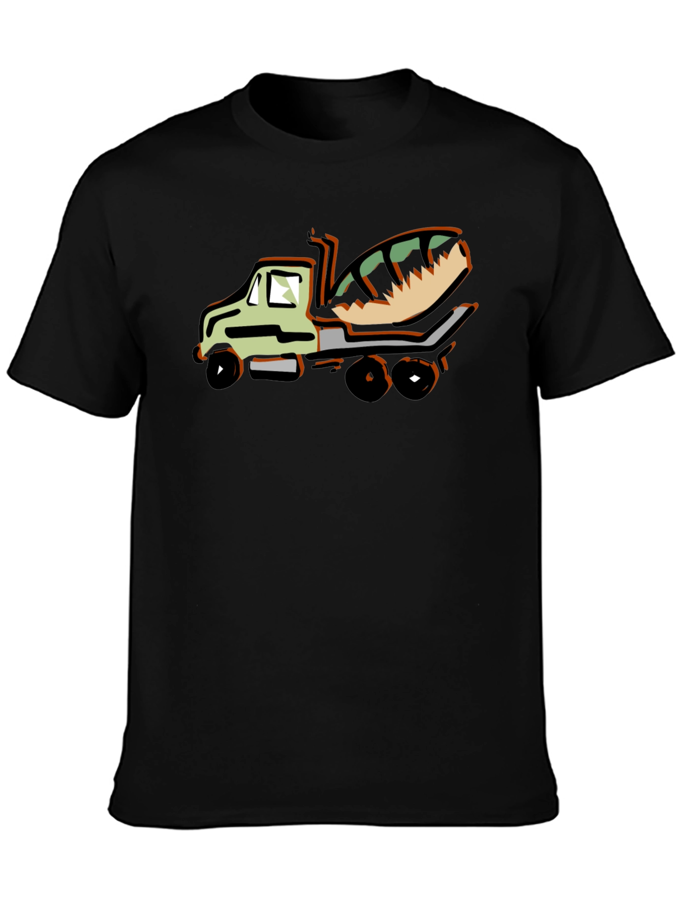 Cartoon Concrete Mixer Truck Graphic T-Shirt