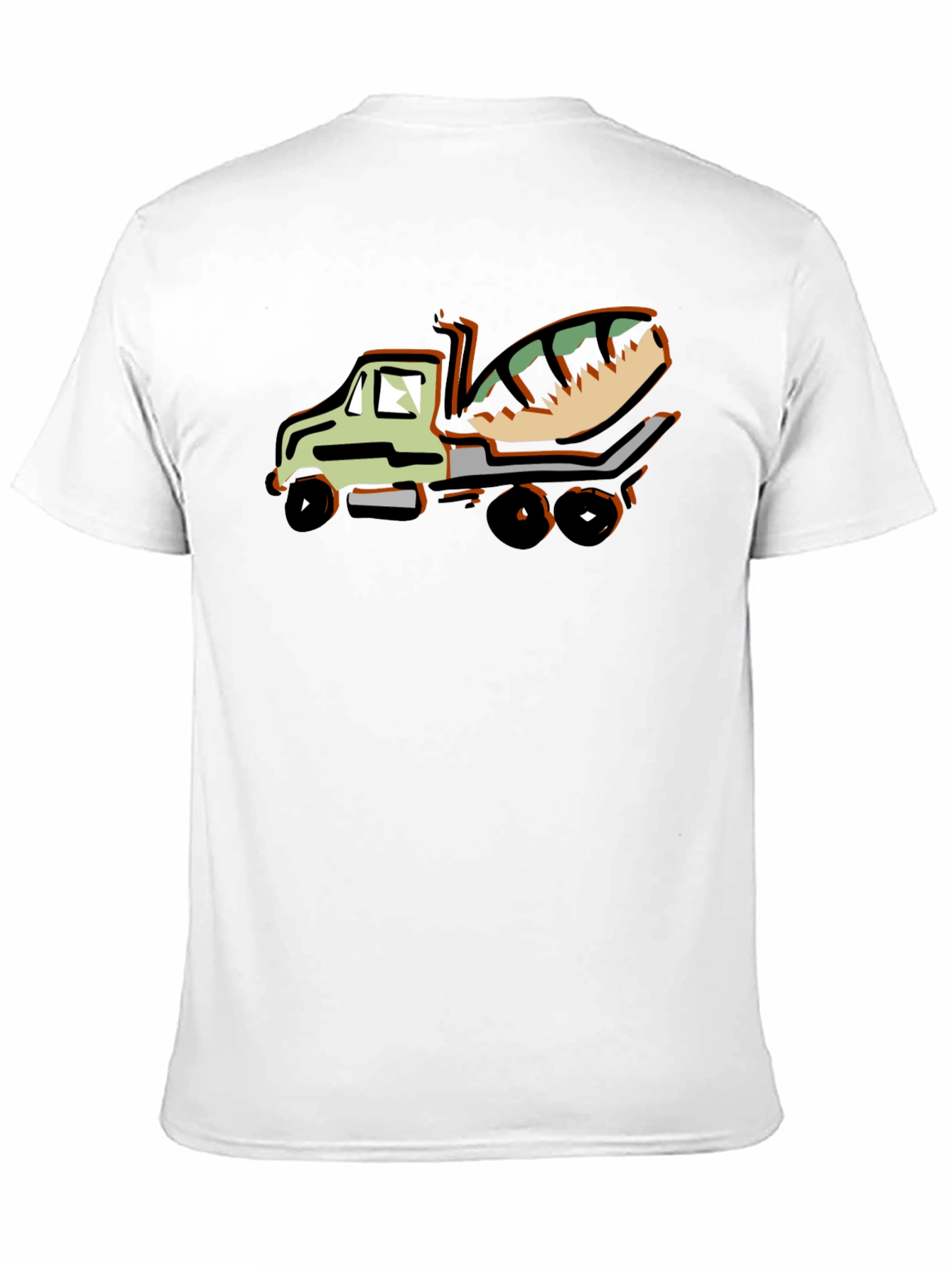 Cartoon Concrete Mixer Truck Graphic T-Shirt