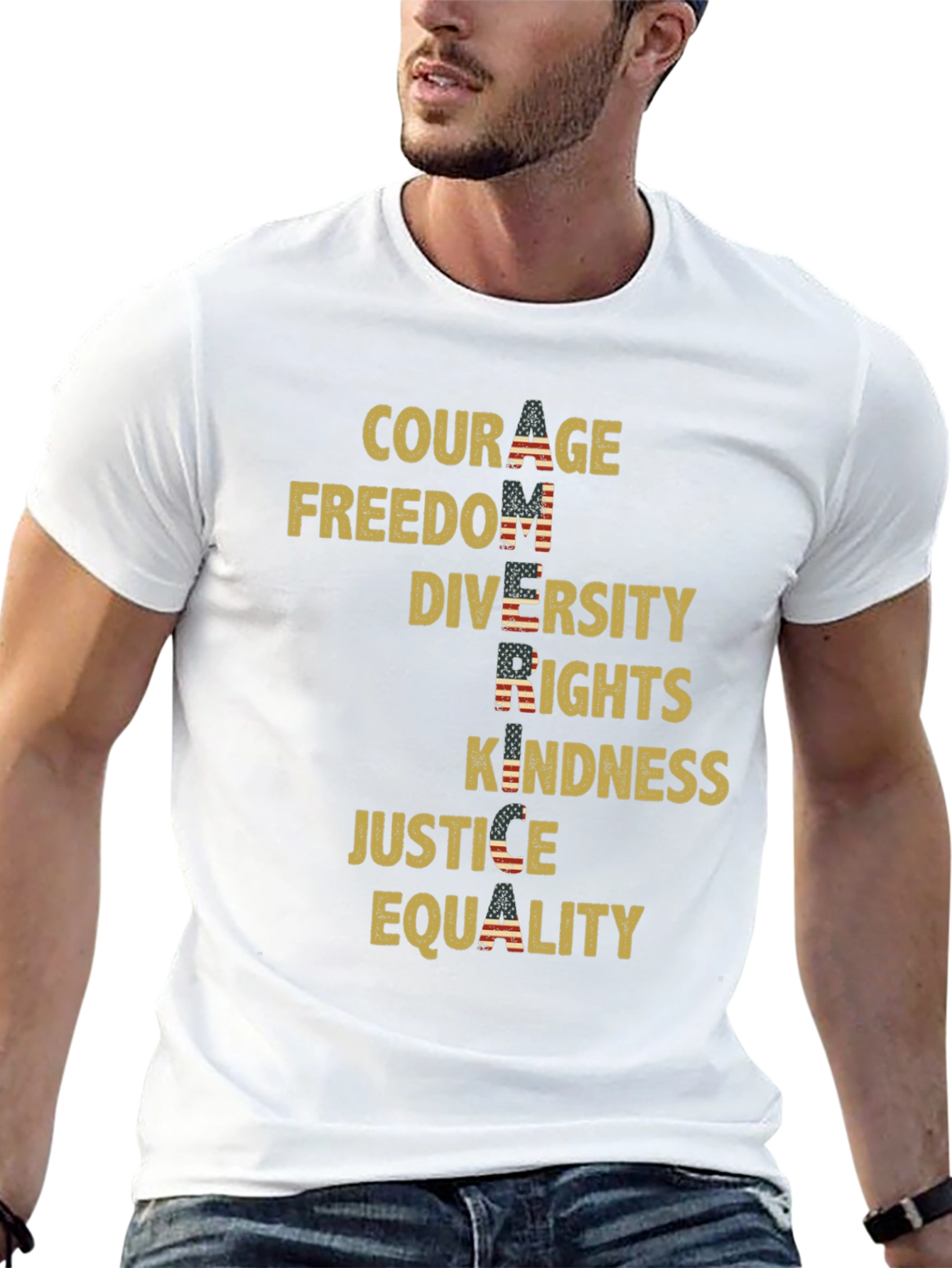 Patriotic Values Graphic T-Shirt