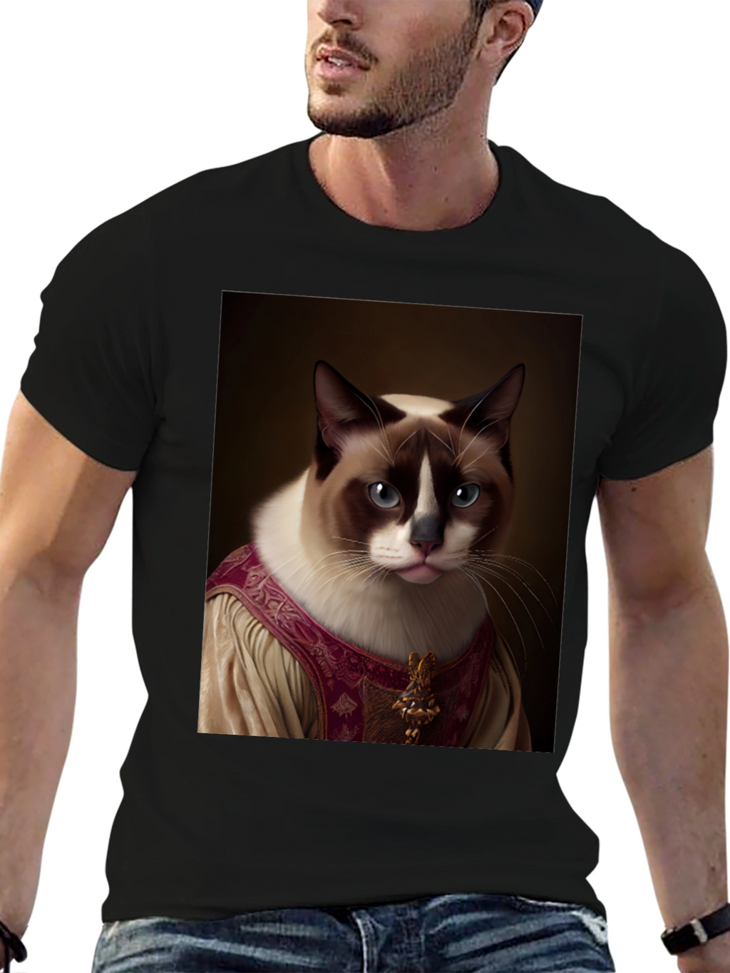 Regal Cat Portrait T-Shirt