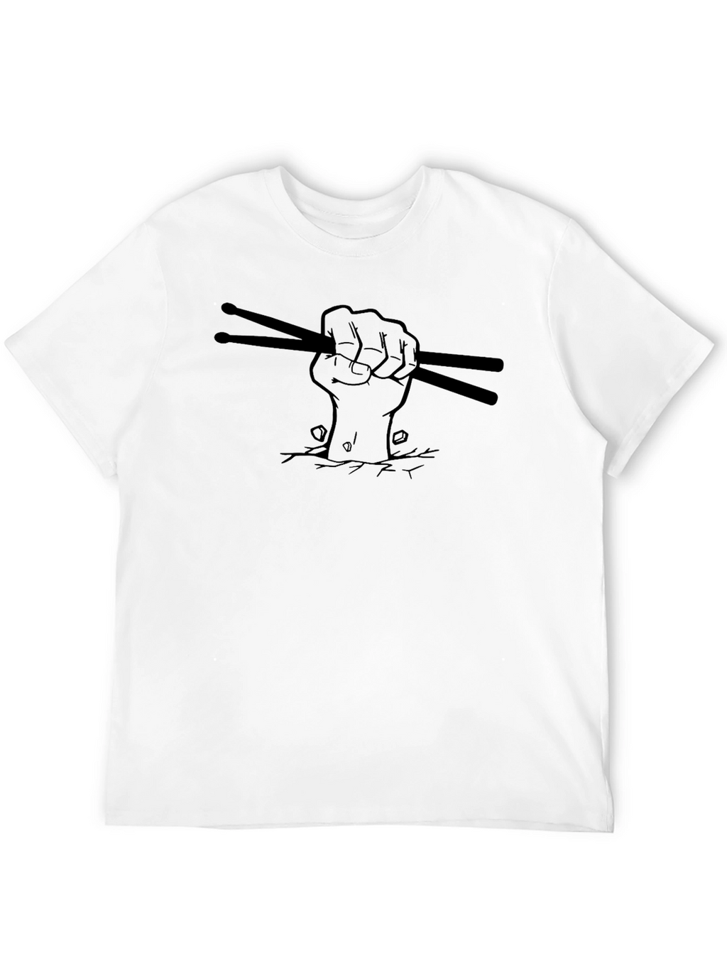 Drummers Fist Graphic Tee - Black Cotton