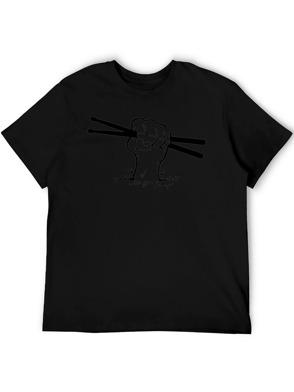 Drummers Fist Graphic Tee - Black Cotton
