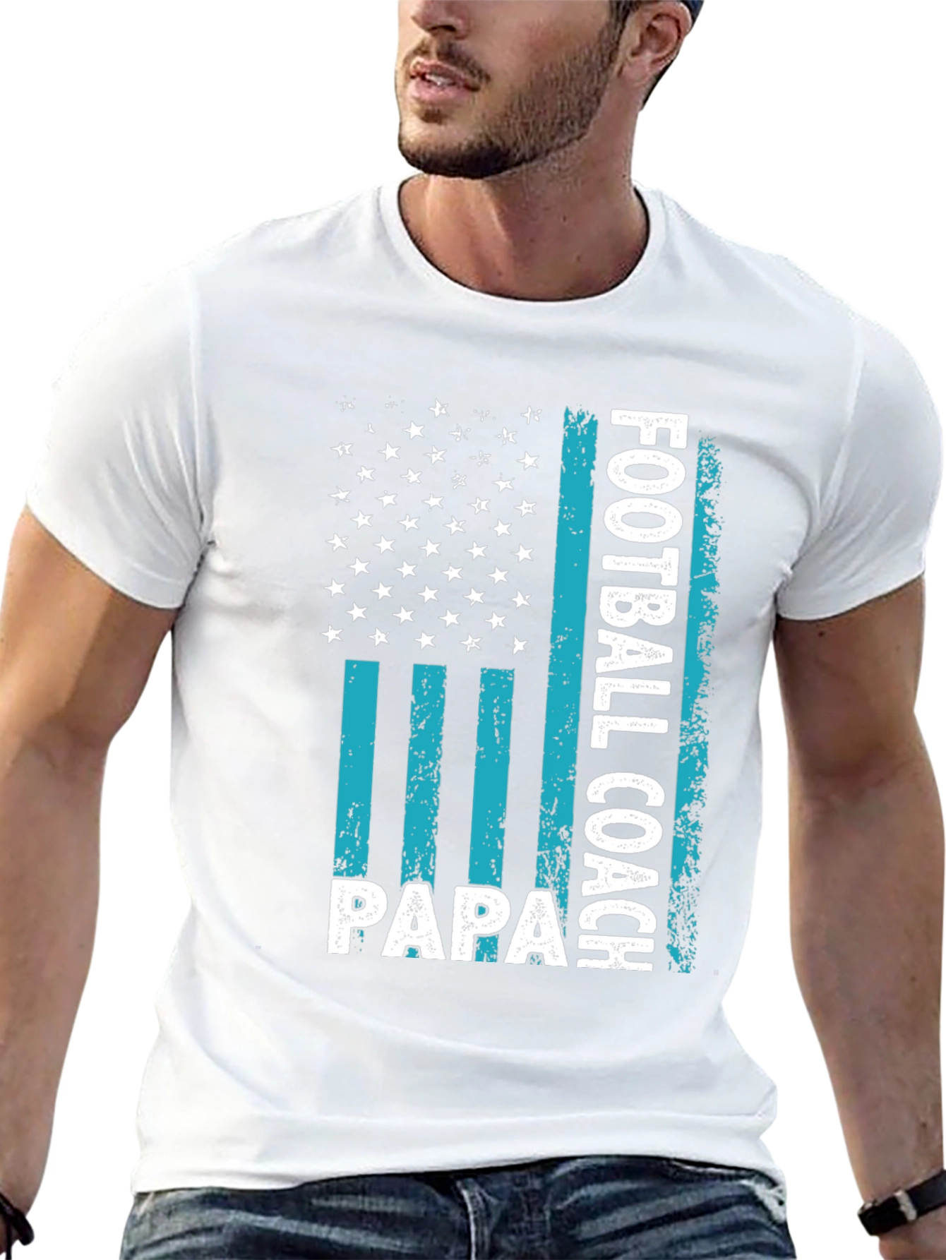 Football Coach Papa Graphic T-Shirt