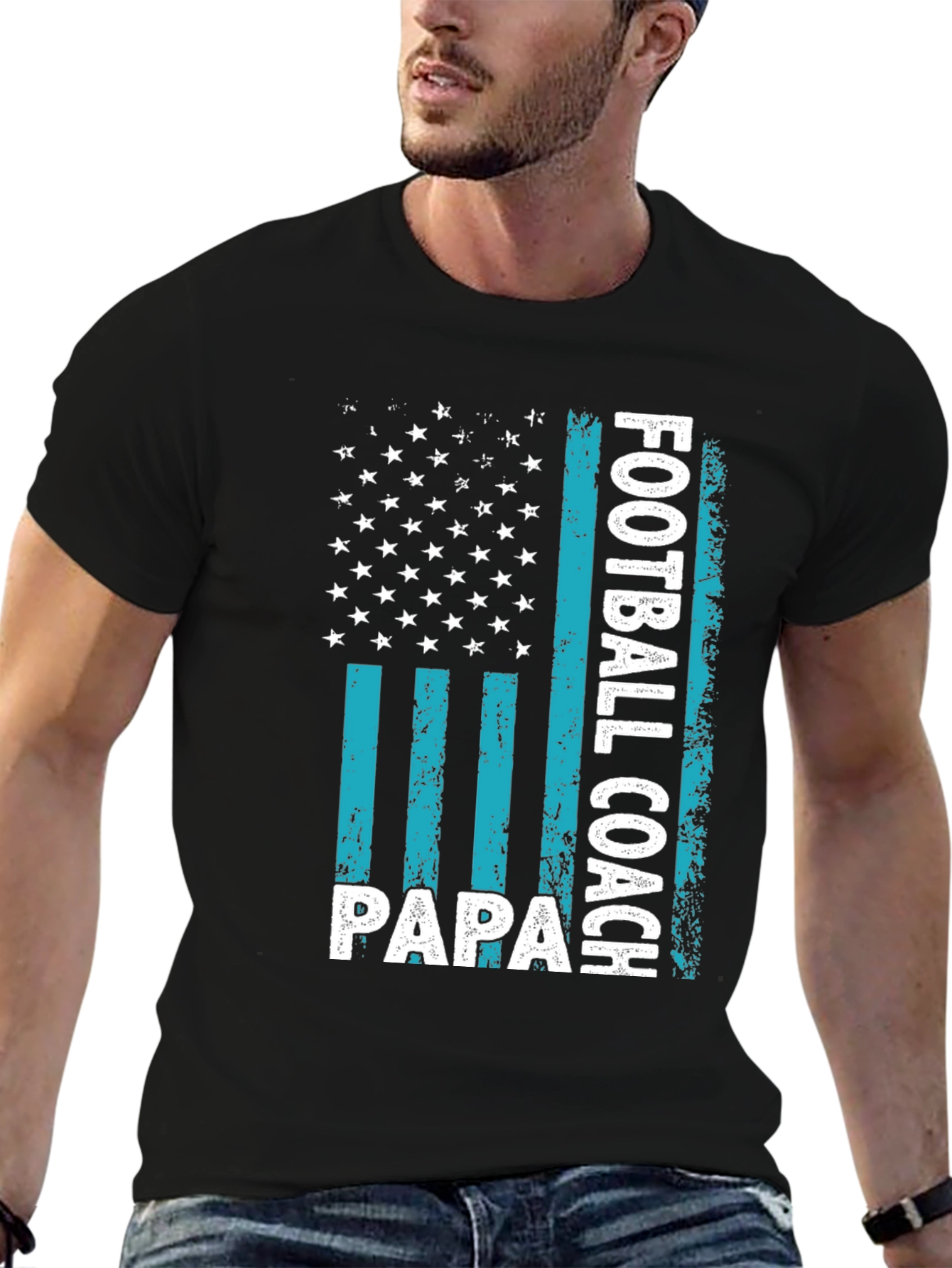 Football Coach Papa Graphic T-Shirt