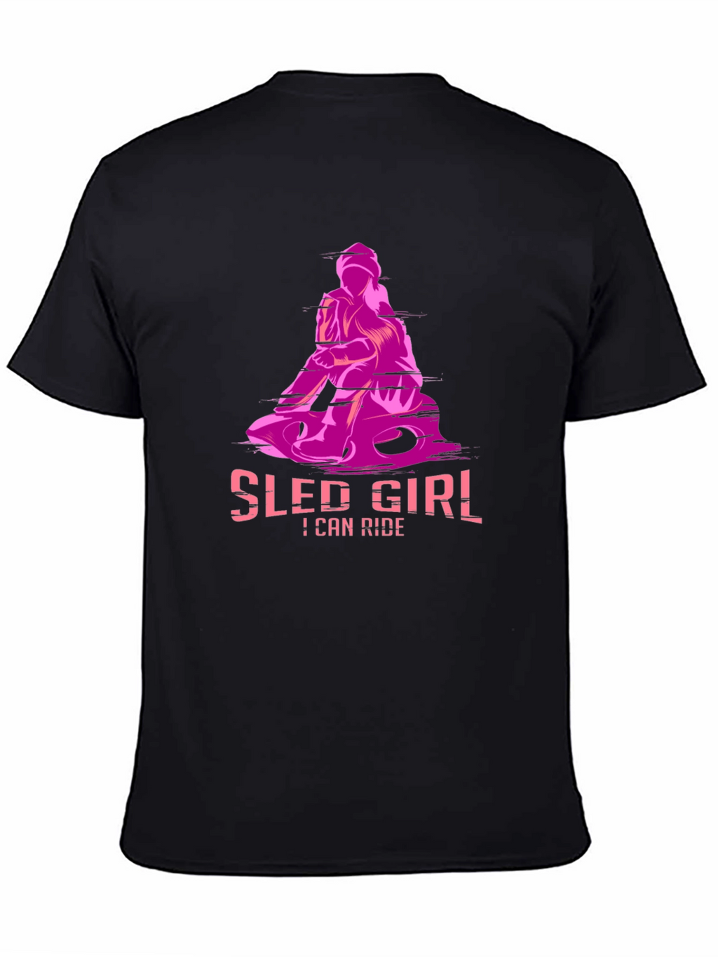 Sled Girl T-Shirt - I Can Ride - Black