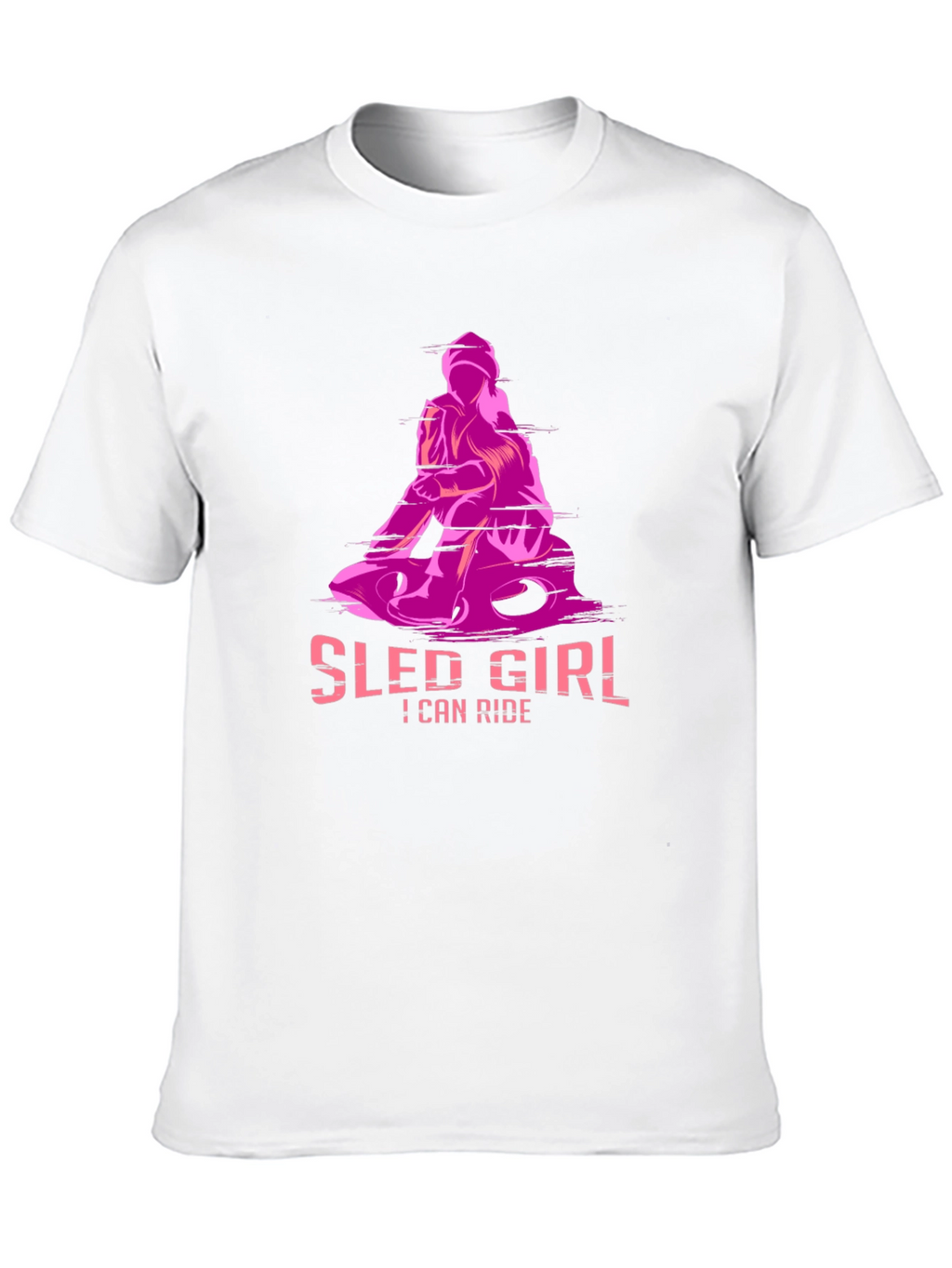Sled Girl T-Shirt - I Can Ride - Black