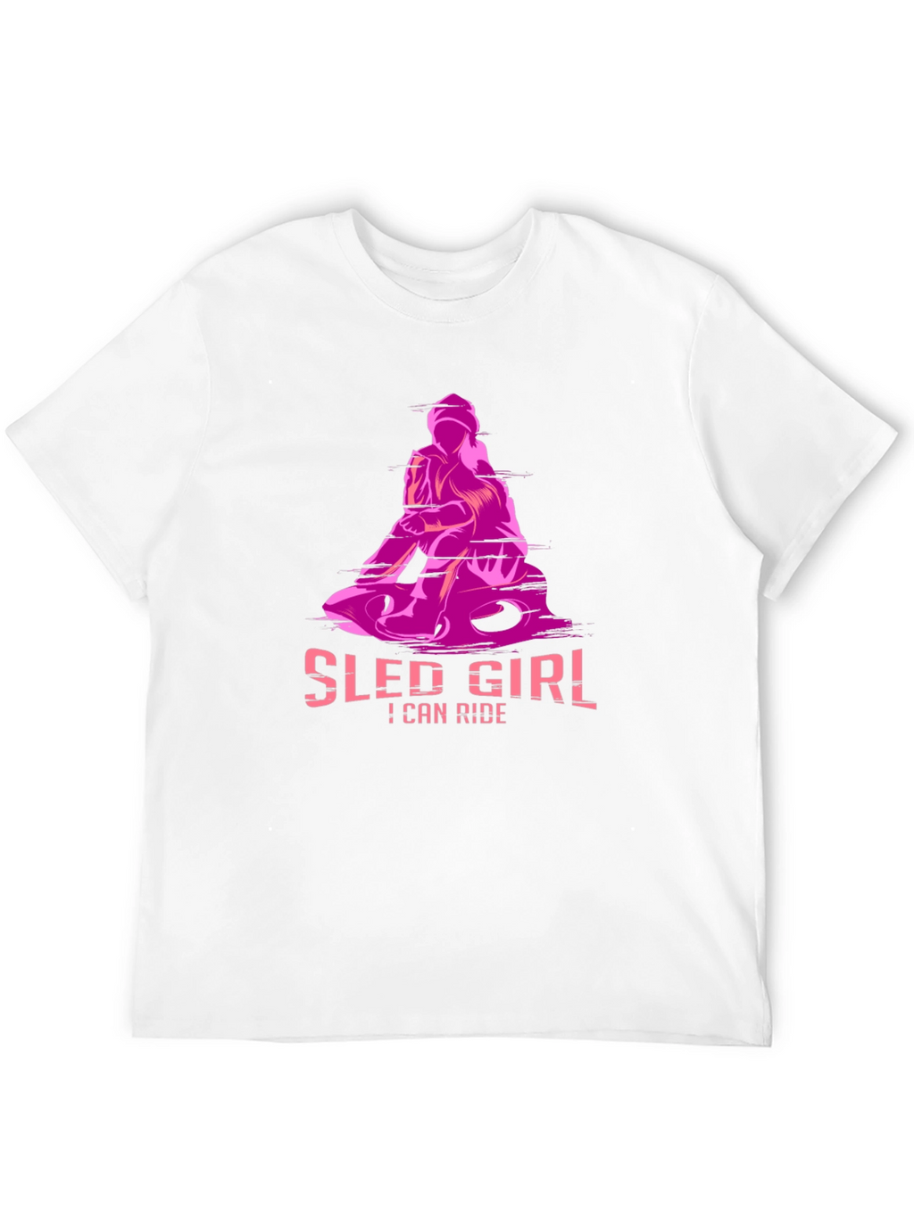 Sled Girl T-Shirt - I Can Ride - Black