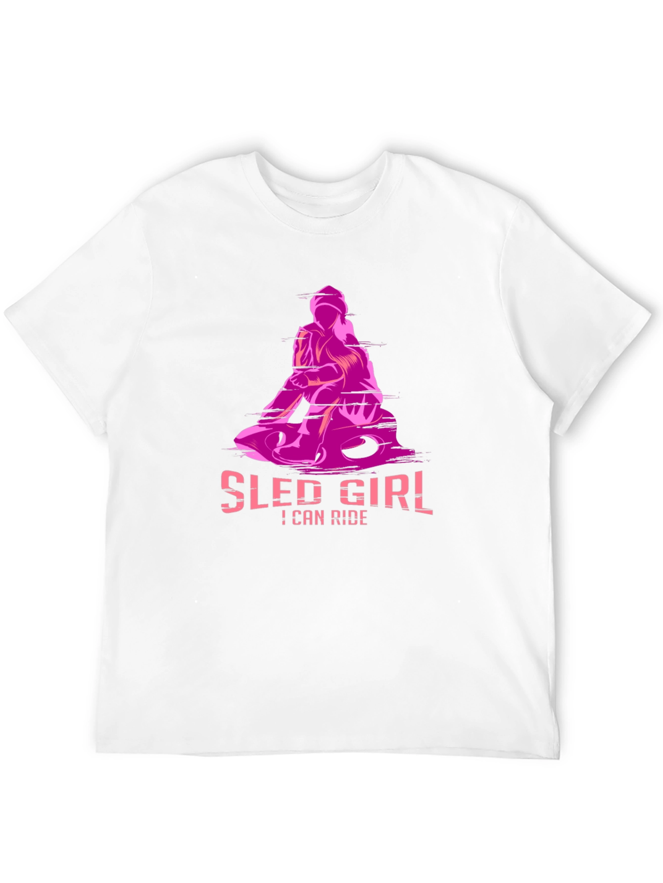 Sled Girl T-Shirt - I Can Ride - Black