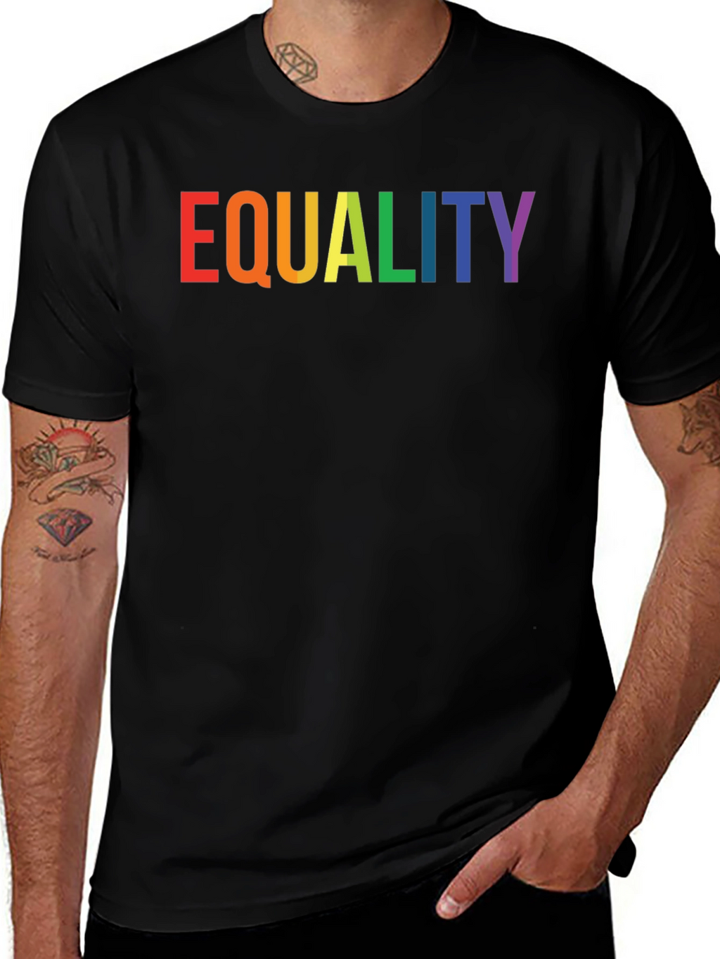 Equality Rainbow Pride T-Shirt - Black