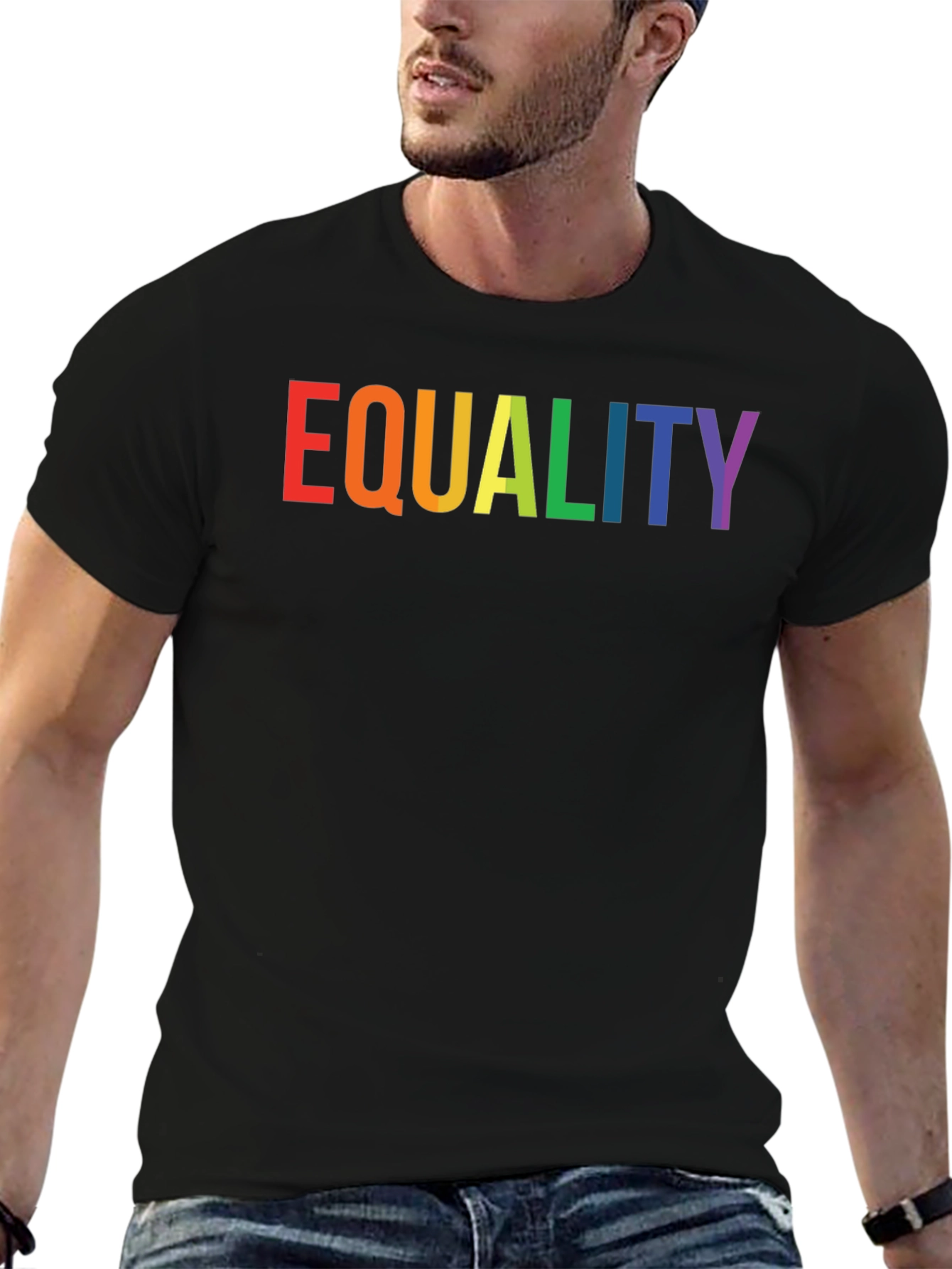 Equality Rainbow Pride T-Shirt - Black