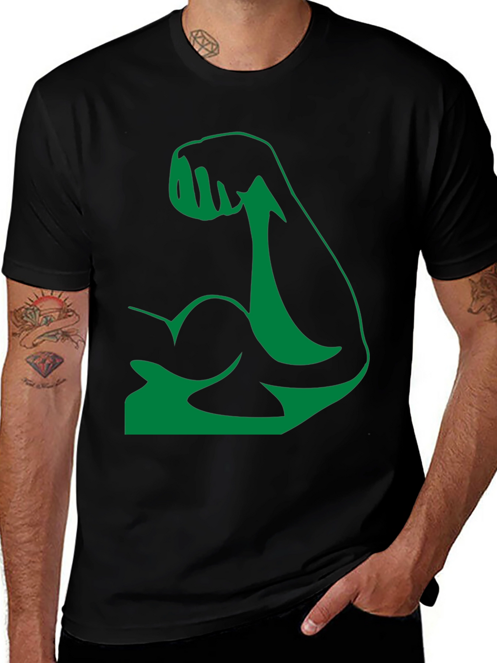 Hulk Arm Black T-Shirt - Show Your Strength!