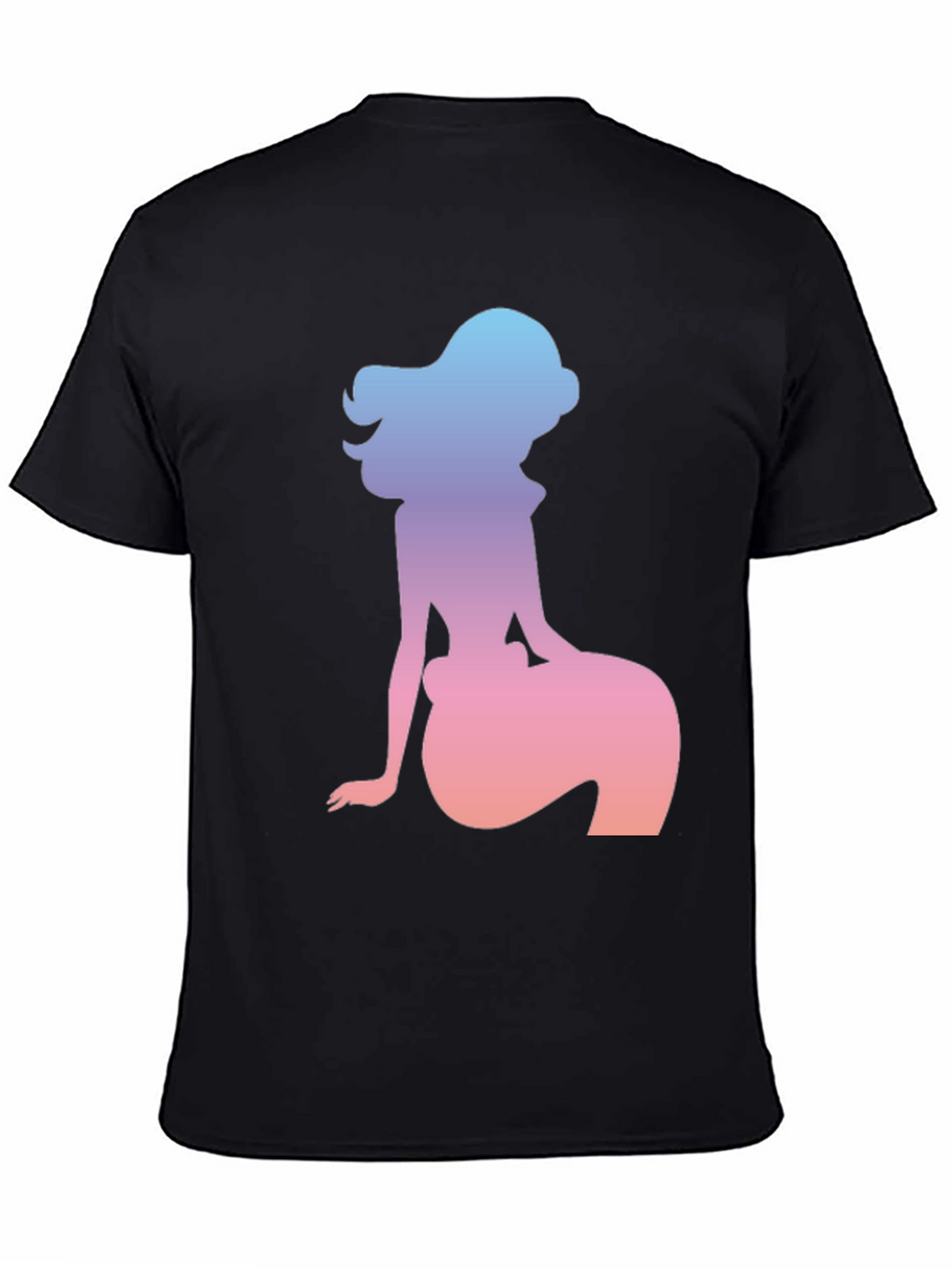 Mermaid Silhouette Graphic Tee - Black