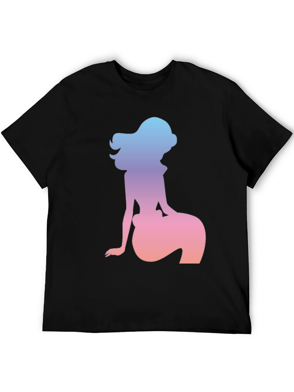 Mermaid Silhouette Graphic Tee - Black