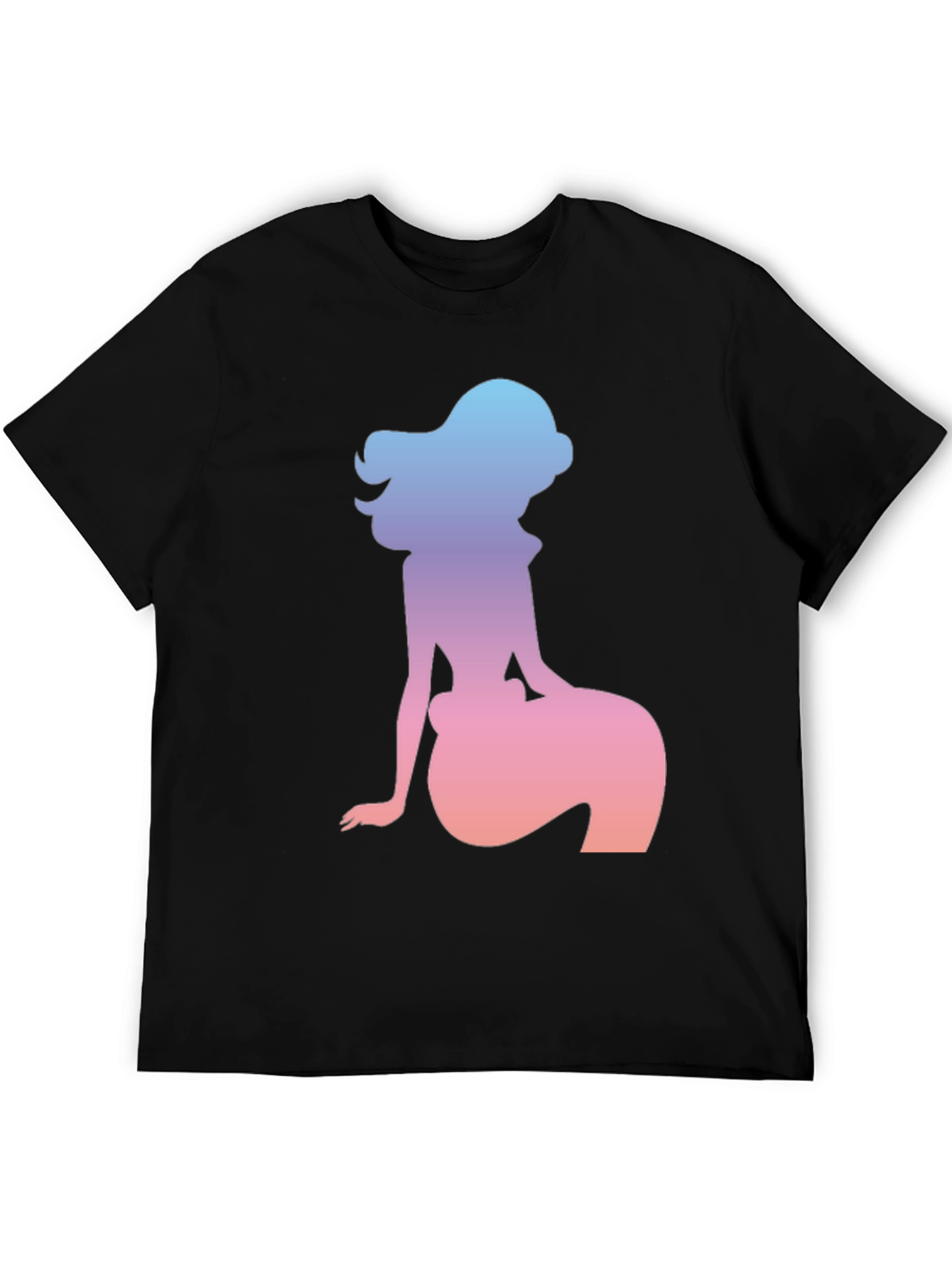 Mermaid Silhouette Graphic Tee - Black