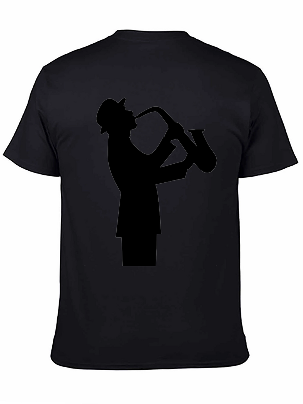 Jazz Sax Player Silhouette Black T-Shirt