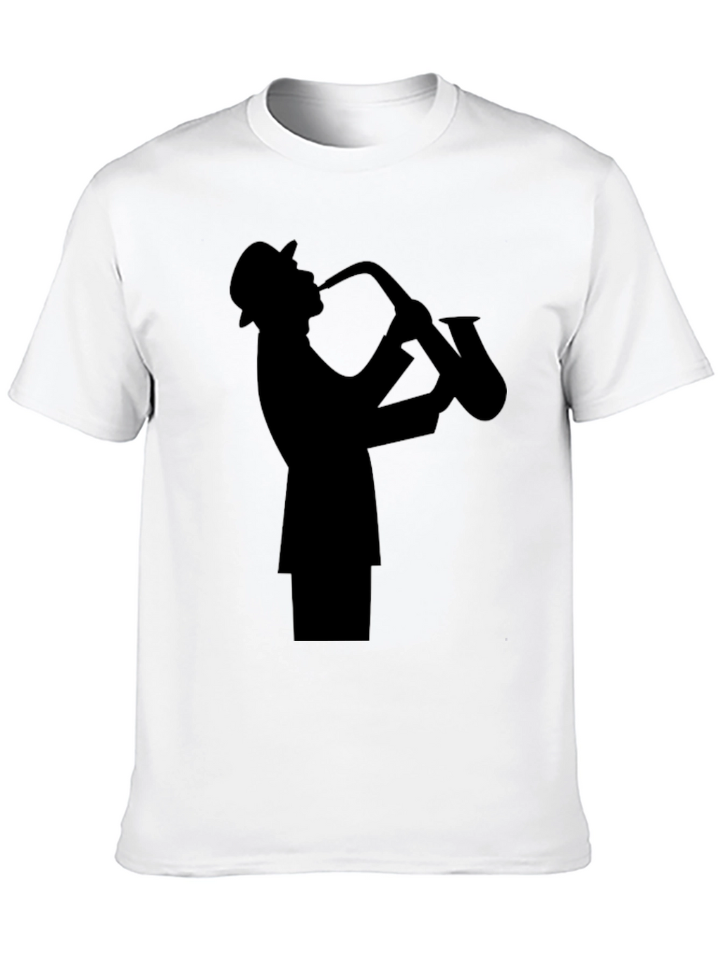 Jazz Sax Player Silhouette Black T-Shirt
