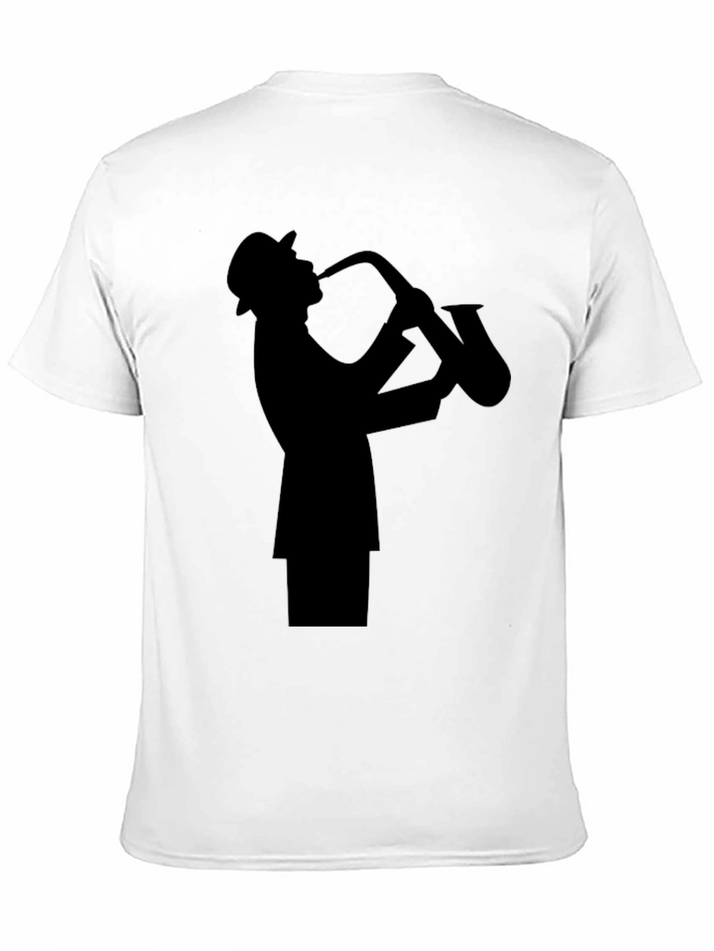 Jazz Sax Player Silhouette Black T-Shirt