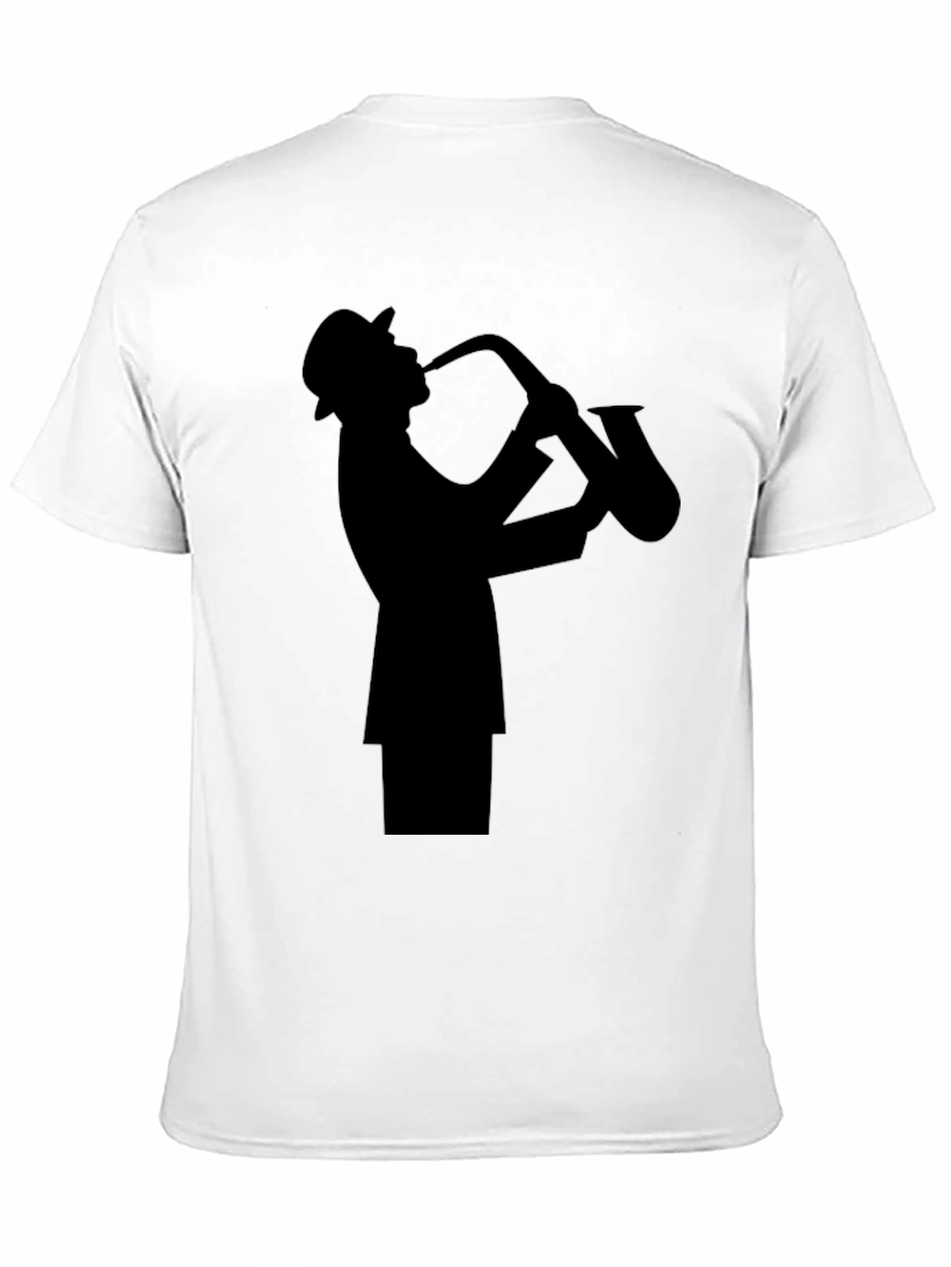 Jazz Sax Player Silhouette Black T-Shirt