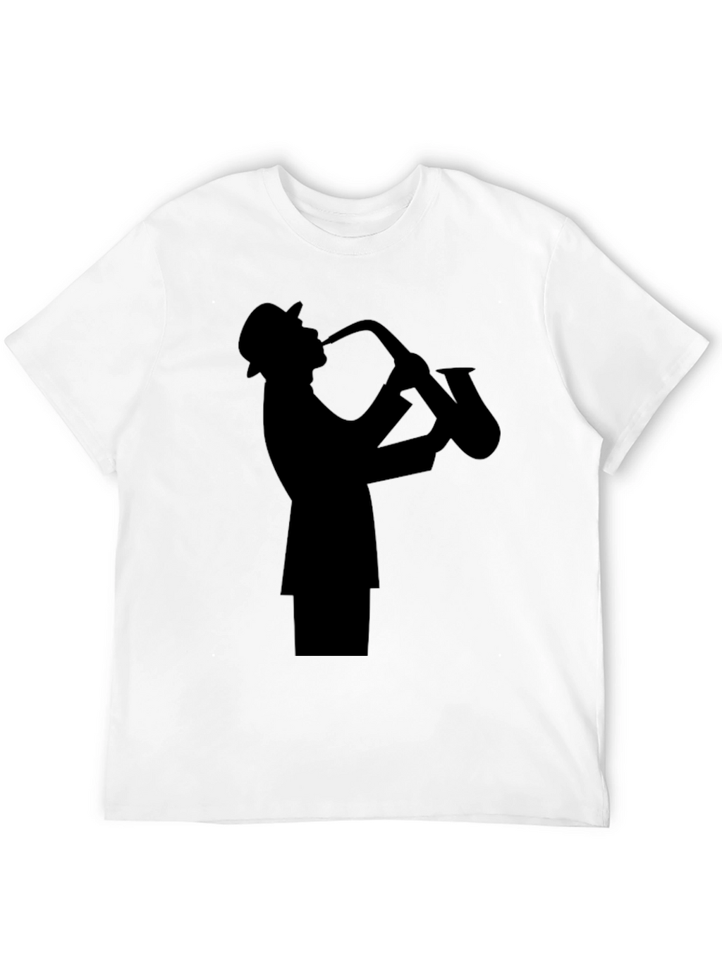 Jazz Sax Player Silhouette Black T-Shirt