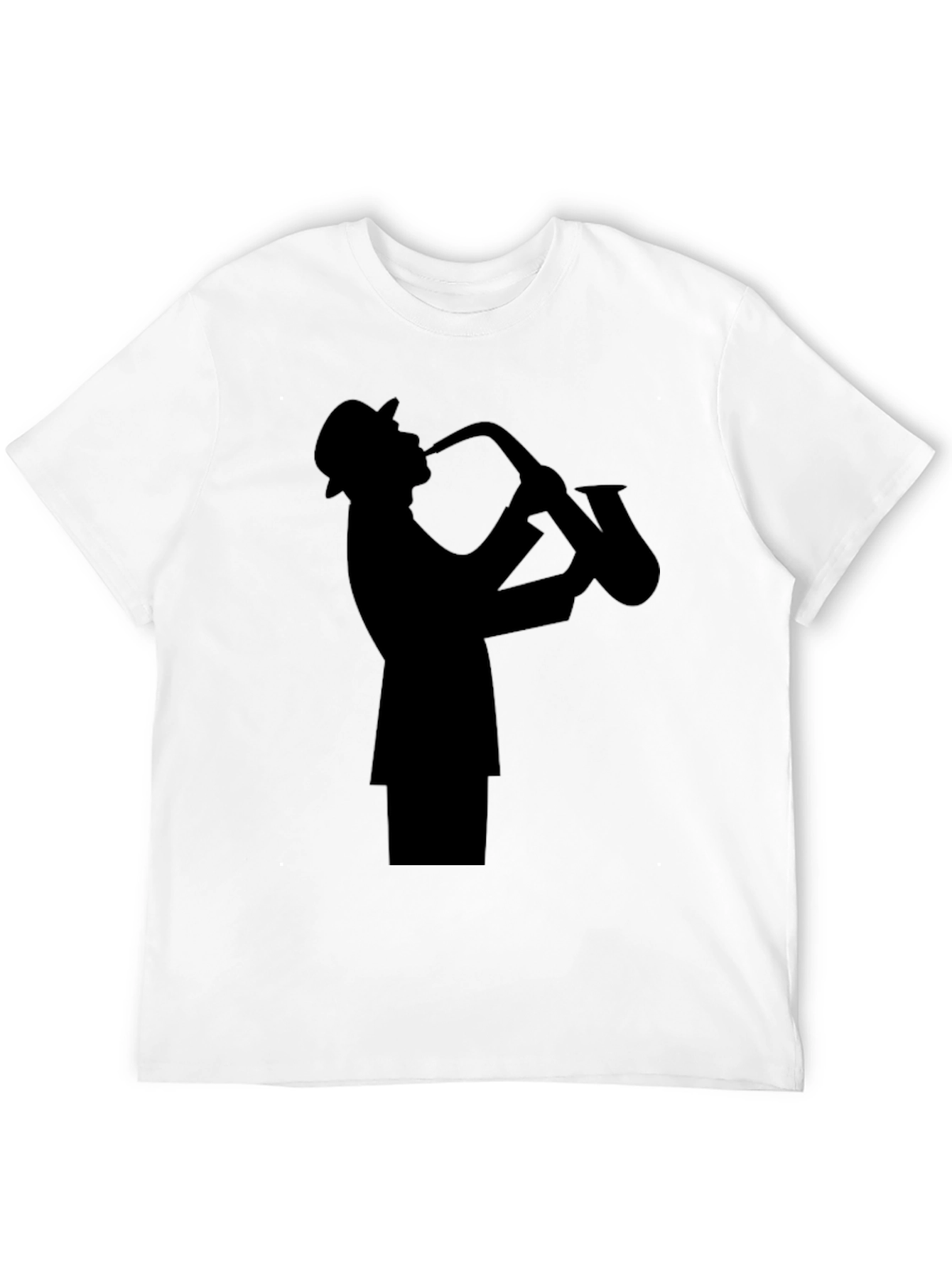 Jazz Sax Player Silhouette Black T-Shirt