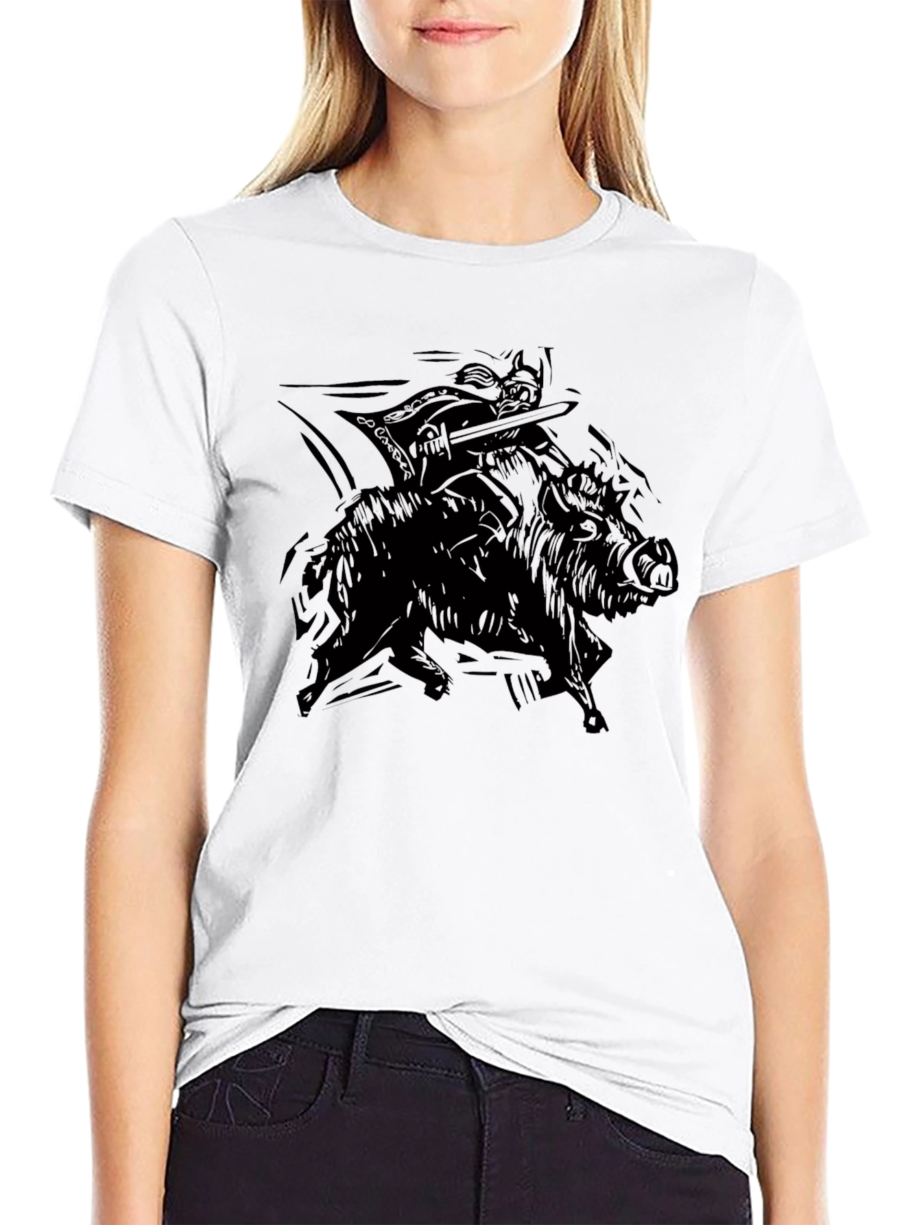 Warrior Hog Rider Black T-Shirt