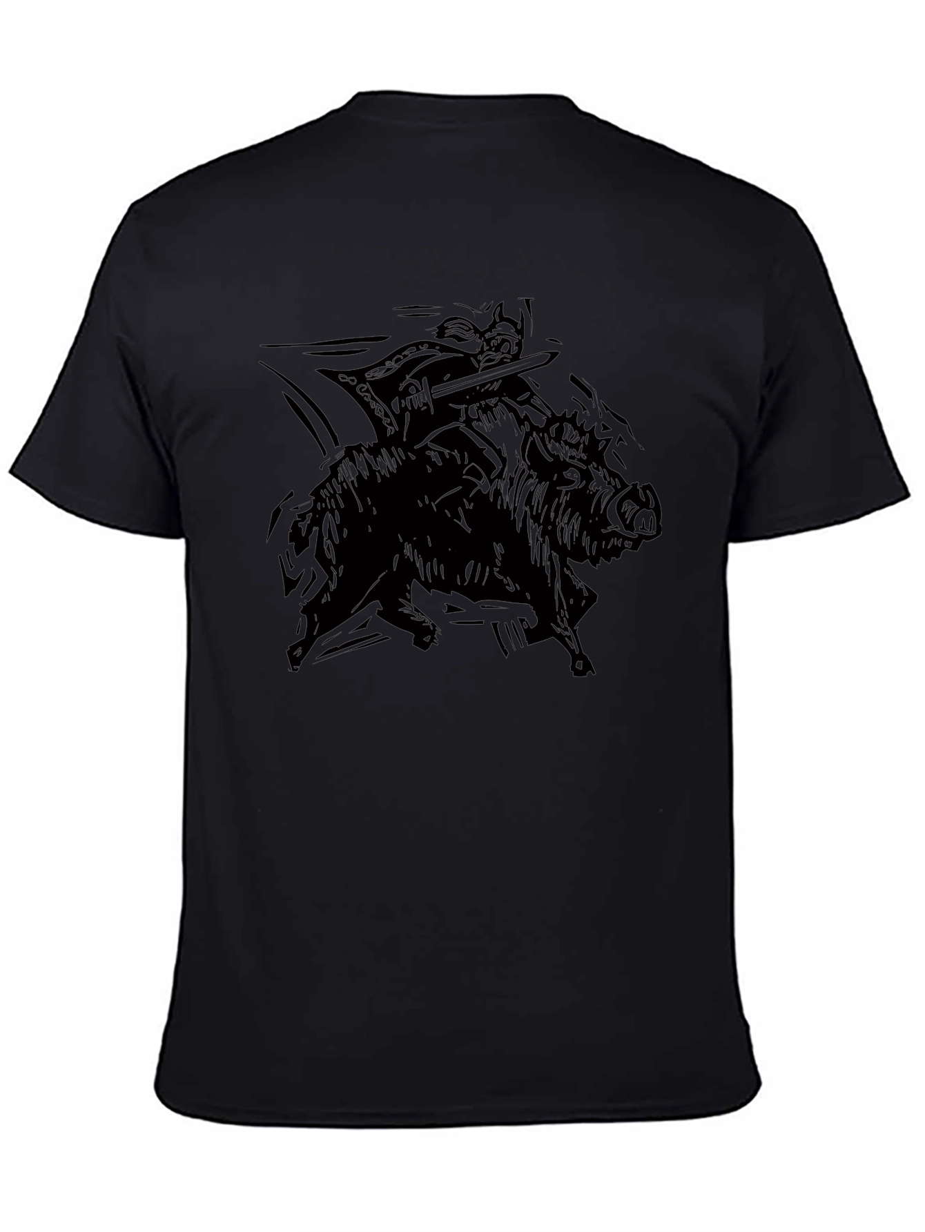 Warrior Hog Rider Black T-Shirt
