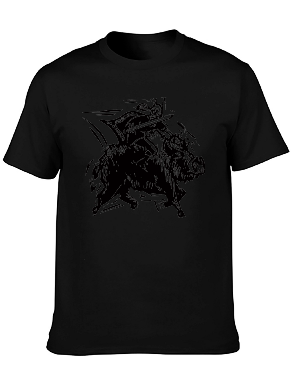 Warrior Hog Rider Black T-Shirt