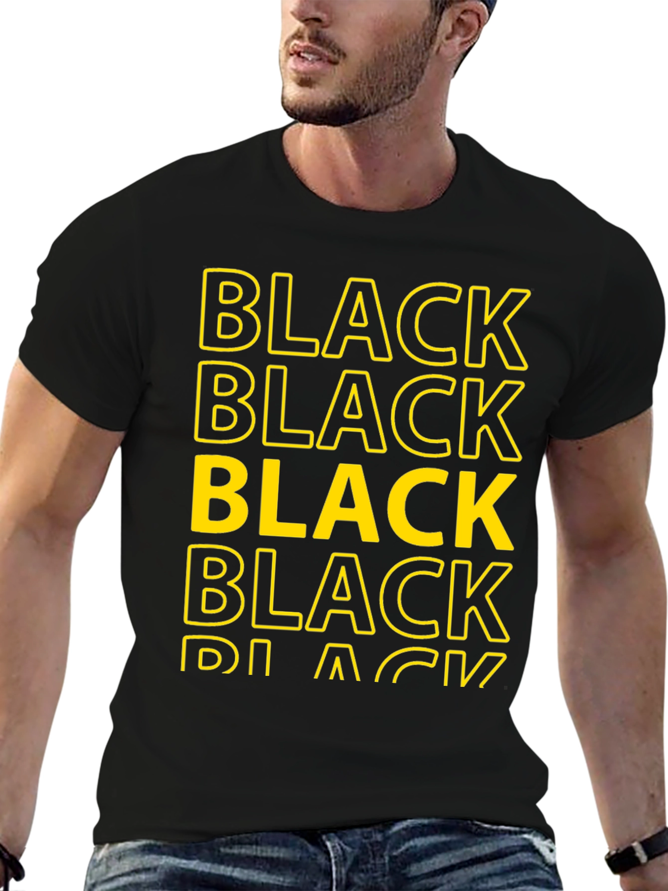 Bold Black Graphic Tee - Stylish Statement Shirt