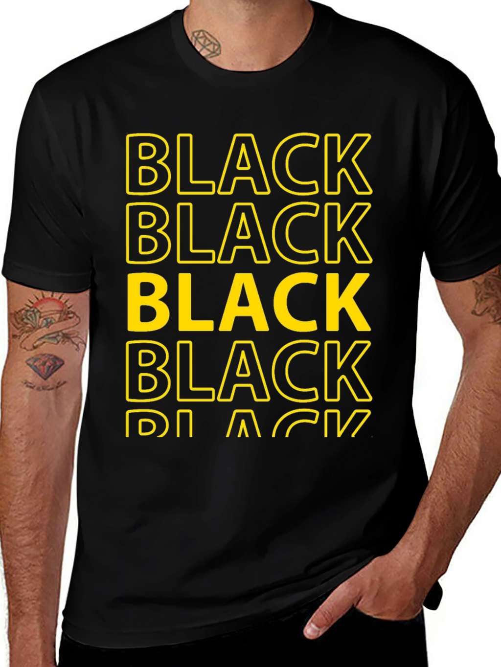Bold Black Graphic Tee - Stylish Statement Shirt