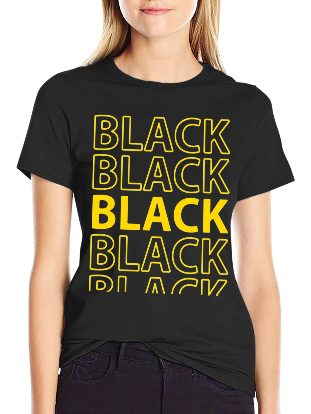 Bold Black Graphic Tee - Stylish Statement Shirt