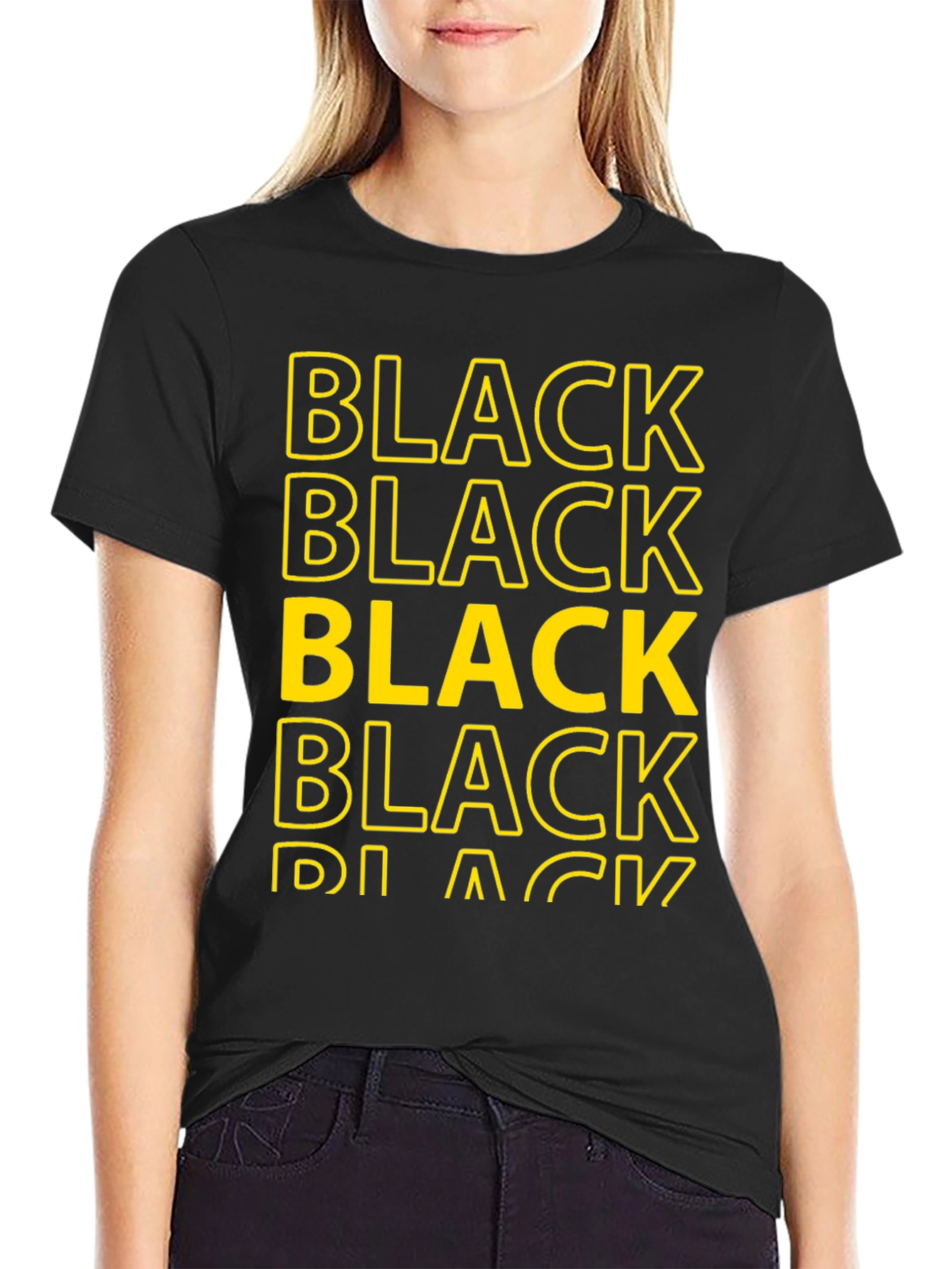 Bold Black Graphic Tee - Stylish Statement Shirt