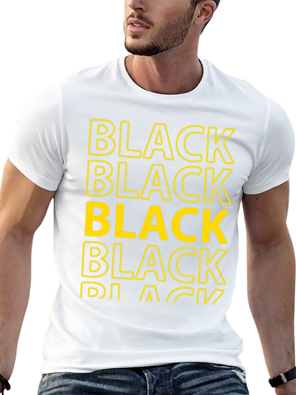 Bold Black Graphic Tee - Stylish Statement Shirt
