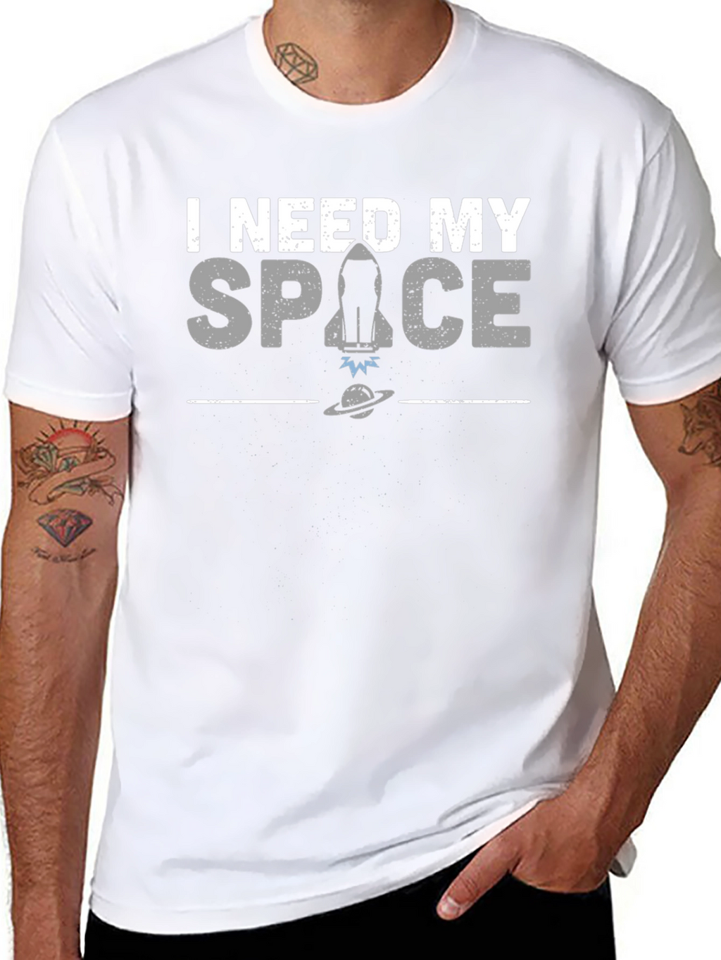 I Need My Space Graphic T-Shirt - Black