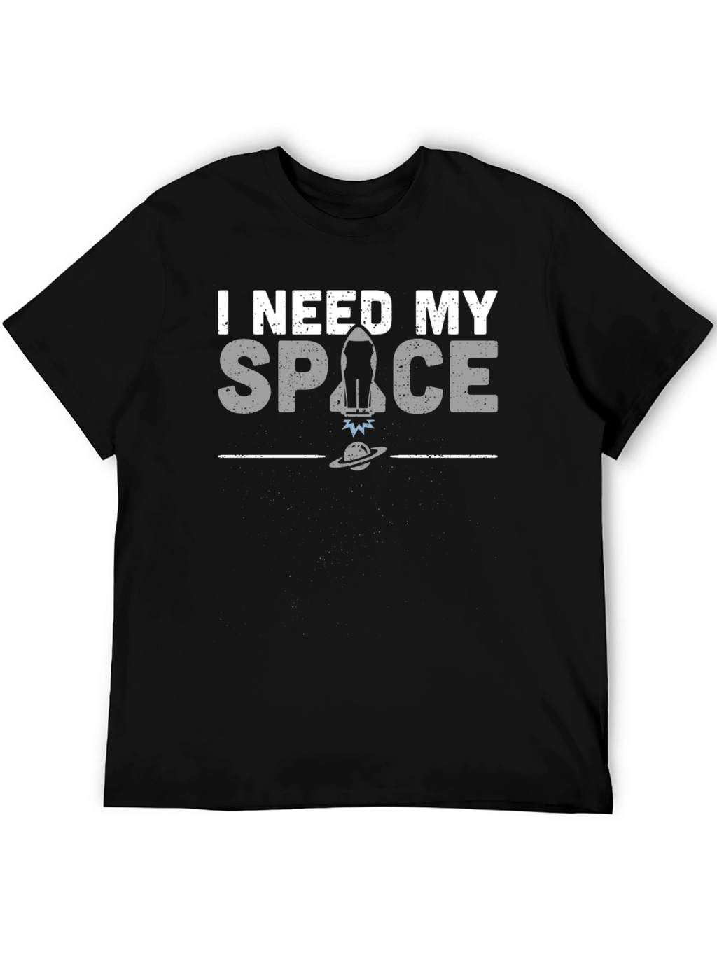 I Need My Space Graphic T-Shirt - Black