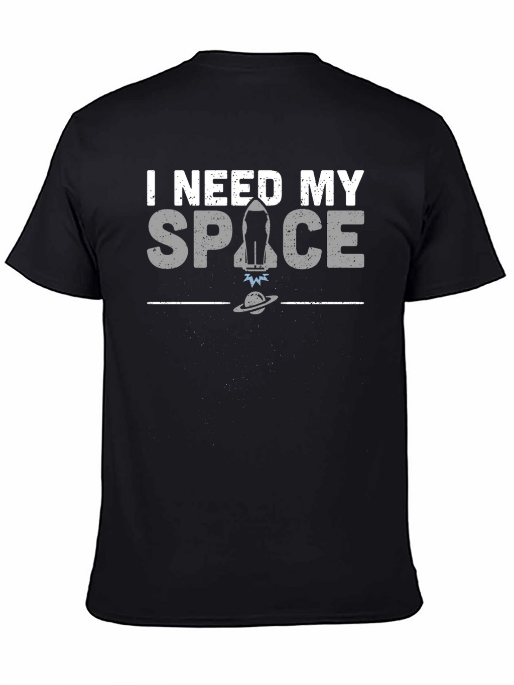 I Need My Space Graphic T-Shirt - Black
