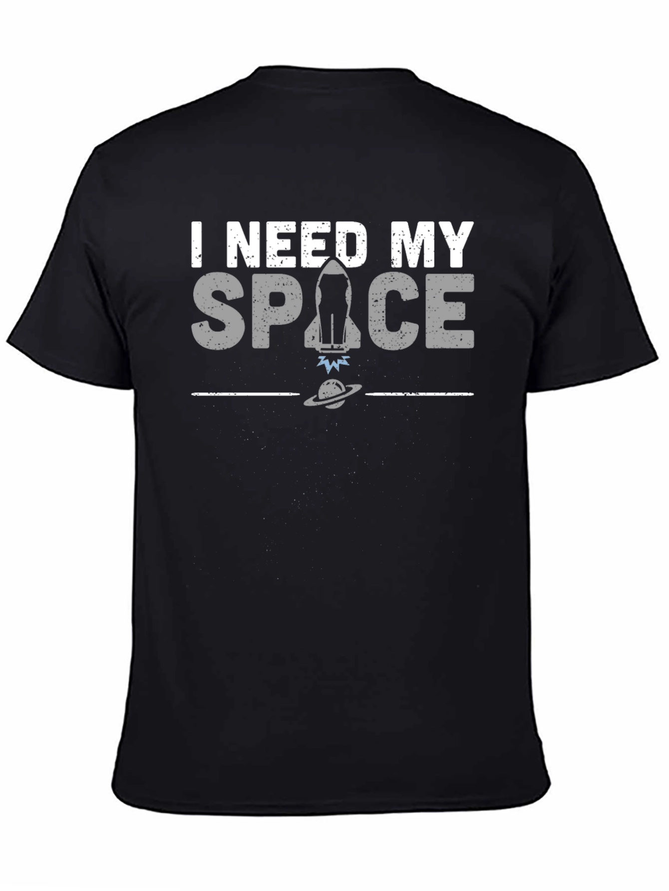 I Need My Space Graphic T-Shirt - Black