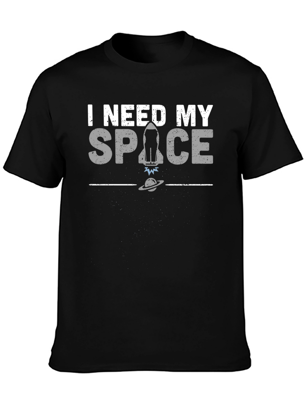 I Need My Space Graphic T-Shirt - Black