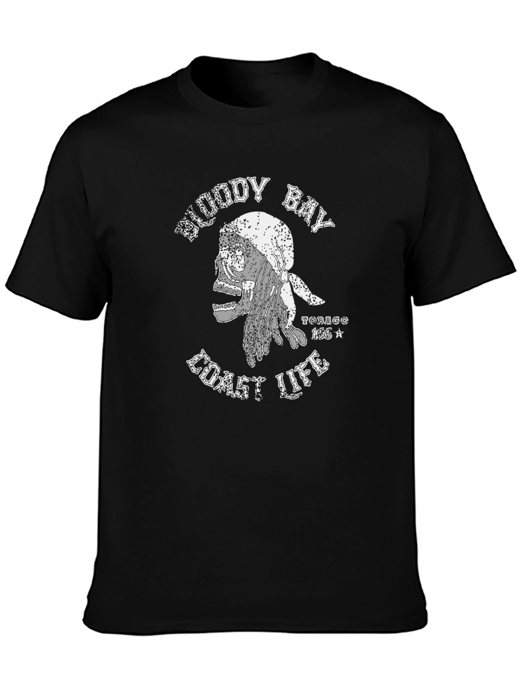 Bloody Bay Coast Life Skull Graphic T-Shirt