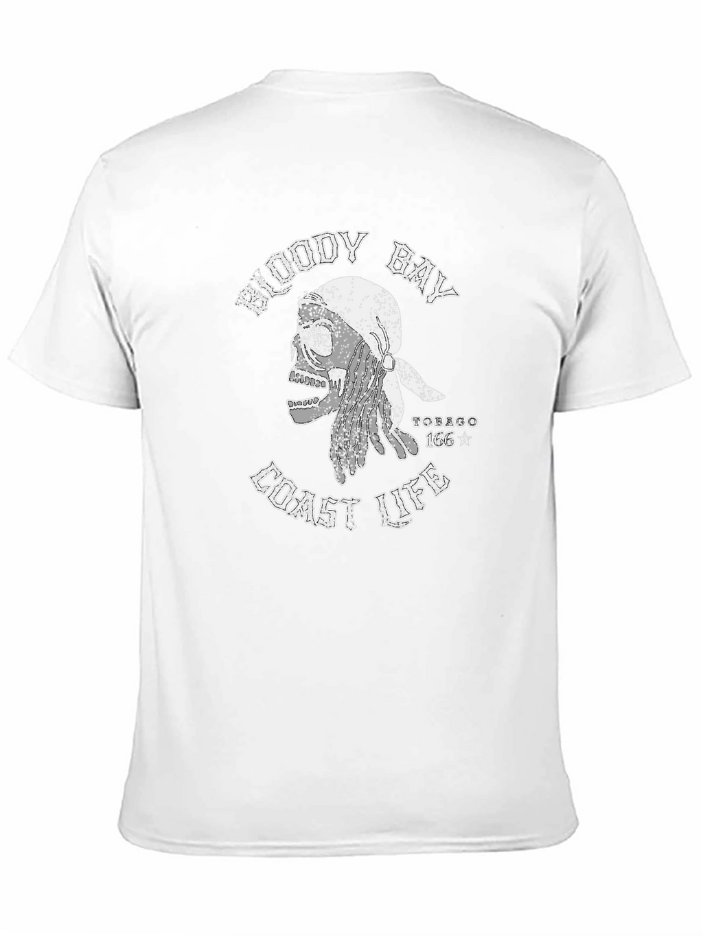 Bloody Bay Coast Life Skull Graphic T-Shirt