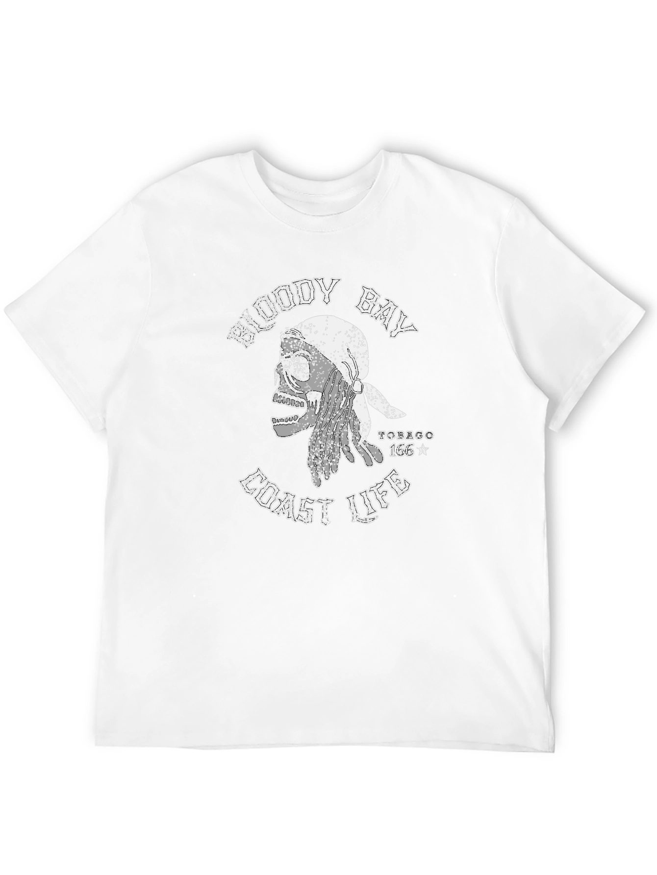 Bloody Bay Coast Life Skull Graphic T-Shirt